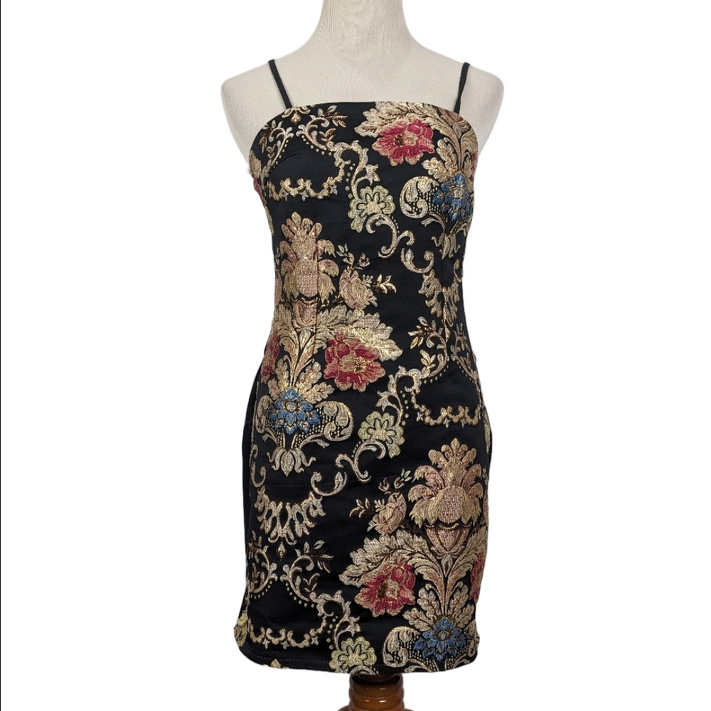 Parisian Short Jacquard Dress Brocade Size 4 - Picture 8 of 8